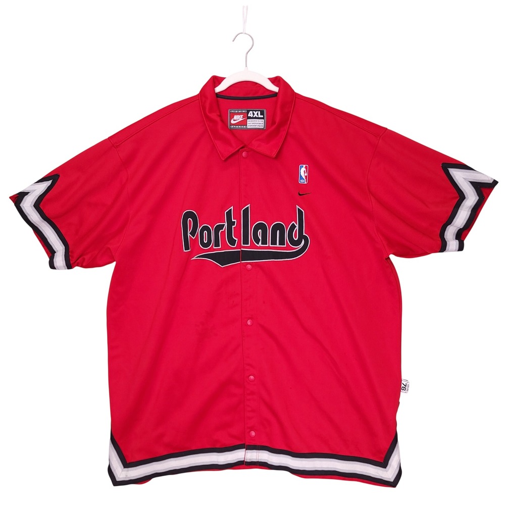 Nike Portland Trail Blazers NBA Warm Up Shooting Shirt Red Mens 4XL Short Sleeve